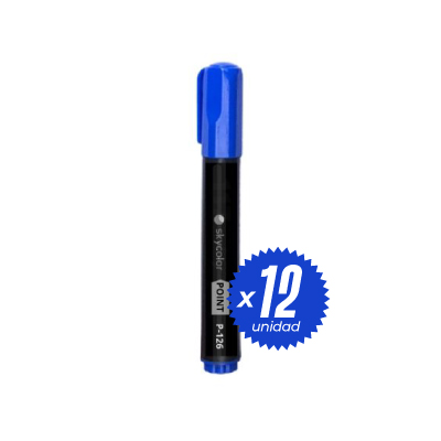Marcador permanente x 12u - AZUL