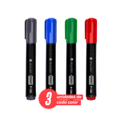 Marcador permanente x 12u - SURTIDO