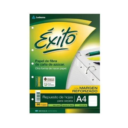 Repuesto Éxito reforzado A4 x 96 hjs cuadriculadas