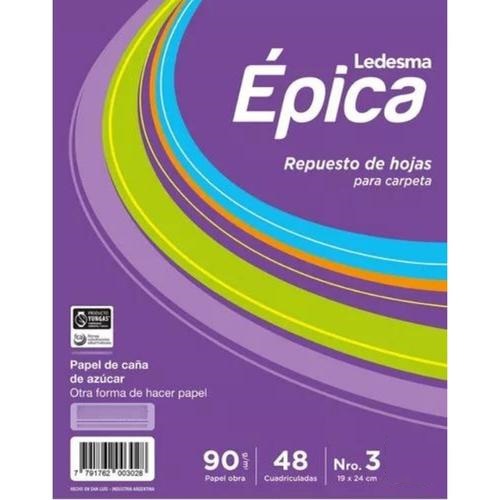 Repuesto Épica N°3 x 48 hjs cuadriculadas