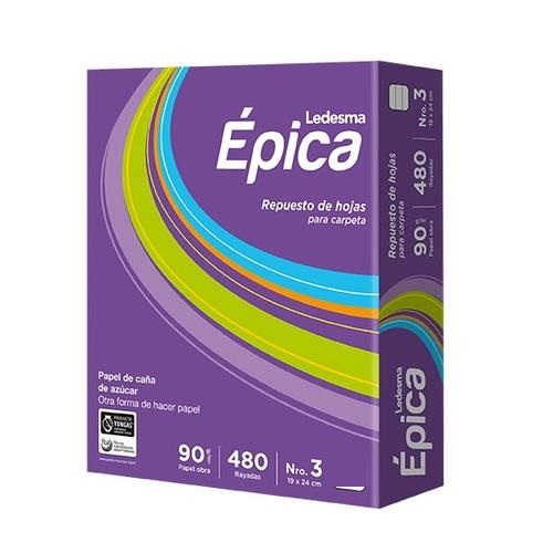 Repuesto Épica N°3 x 480 hjs rayadas
