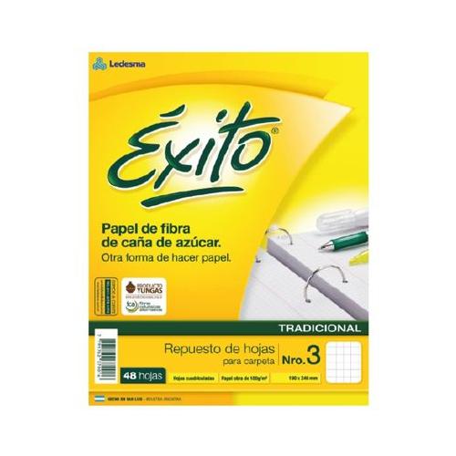 Repuesto Éxito tradicional N°3 x 48 hjs cuadriculadas