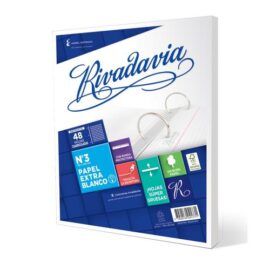 Repuesto Rivadavia N°3 extra blanco x 48 hjs cuadriculadas