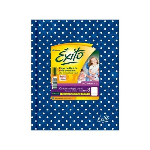 Cuaderno Éxito E3 TD - 19x24 azul con lunares 48 hjs rayadas
