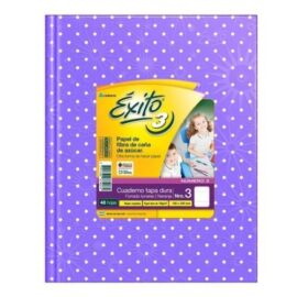 Cuaderno Éxito E3 TD - 19x24 lila con lunares 48 hjs rayadas