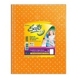 Cuaderno Éxito E3 TD - 19x24 naranja con lunares 48 hjs rayadas