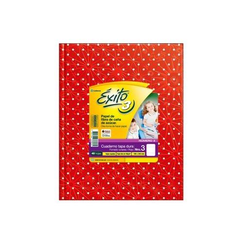 Cuaderno Éxito E3 TD - 19x24 rojo con lunares 48 hjs rayadas