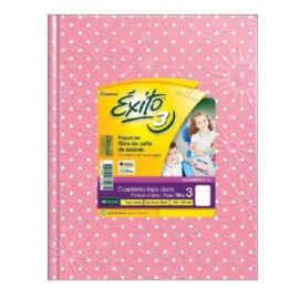 Cuaderno Éxito E3 TD - 19x24 rosa con lunares 48 hjs rayadas