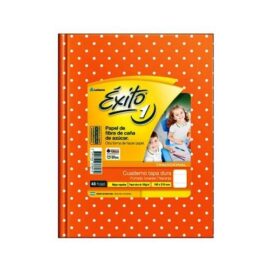 Cuaderno Éxito E1 TD - 16x21 naranja con lunares 48 hjs rayadas