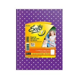 Cuaderno Éxito E1 TD - 16x21 lila con lunares 48 hjs rayadas