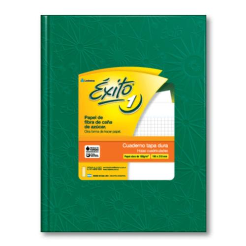 Cuaderno Éxito E1 TD - 16x21 verde oscuro 100 hjs cuadriculadas