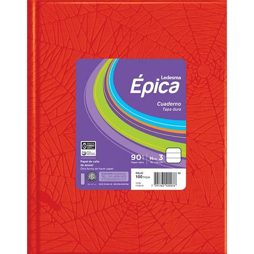 Cuaderno Épica TD - 19x24 rojo 100 hjs rayadas