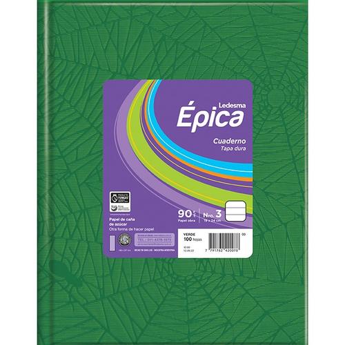 Cuaderno Épica TD - 19x24 verde oscuro 48 hjs rayadas