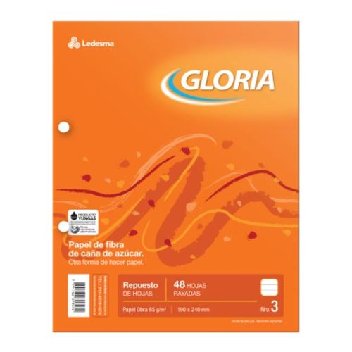 Repuesto Gloria N°3 x 48 hjs rayadas