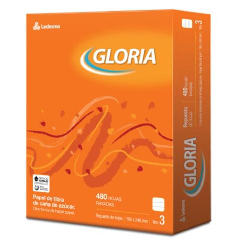 Repuesto Gloria N°3 x 480 hjs rayadas