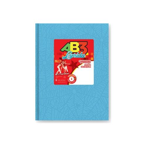 Cuaderno laprida Forrado  turquesa tapa dura 19x23,5 48 hjs rayadas de 90grs